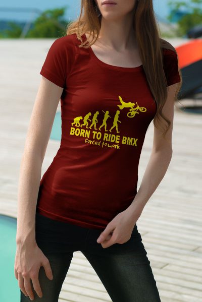 Megtalálta! Egyedi nyomtatott póló Egyéb témában, Born to ride BMX képpel/szöveggel.