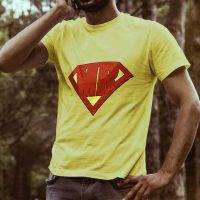 Egyedi nyomtatott páros póló Egyéb témában, MR (Superman) képpel/szöveggel.